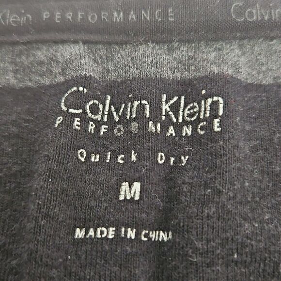 Calvin Klein Stripped Long Sleeves Cotton T-Shirt Medium Black/ Gray - Picture 5 of 16